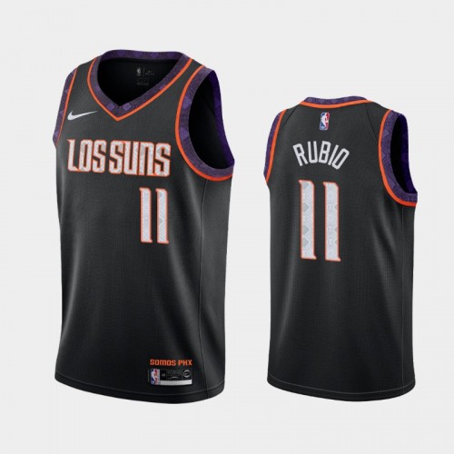 Men's Phoenix Suns #11 Ricky Rubio 2019-20 City Black Jersey