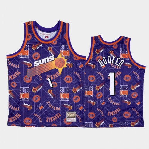 Devin Booker Phoenix Suns #1 Purple Tear Up Pack Hardwood Classics Jersey