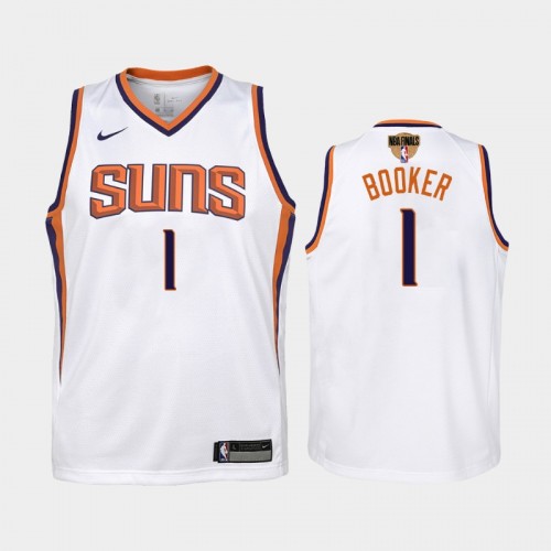 Phoenix Suns #1 Devin Booker 2021 NBA Finals Association Edition White Jersey