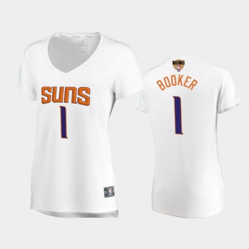 Phoenix Suns #1 Devin Booker 2021 NBA Finals Association Edition White Jersey