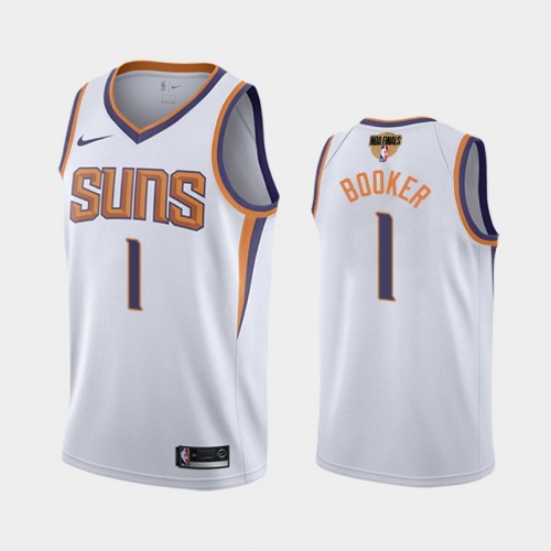 Phoenix Suns #1 Devin Booker 2021 NBA Finals Association Edition White Jersey