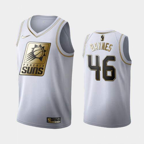 Men's Phoenix Suns #46 Aron Baynes White Golden Edition Jersey