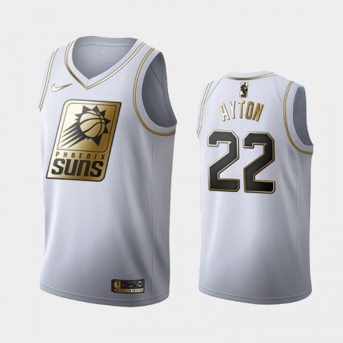 Men's Phoenix Suns #22 Deandre Ayton White Golden Edition Jersey