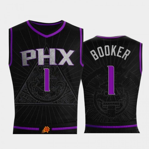 Phoenix Suns Devin Booker Men #1 Mexican Aztec Black Honor the Valley Jersey