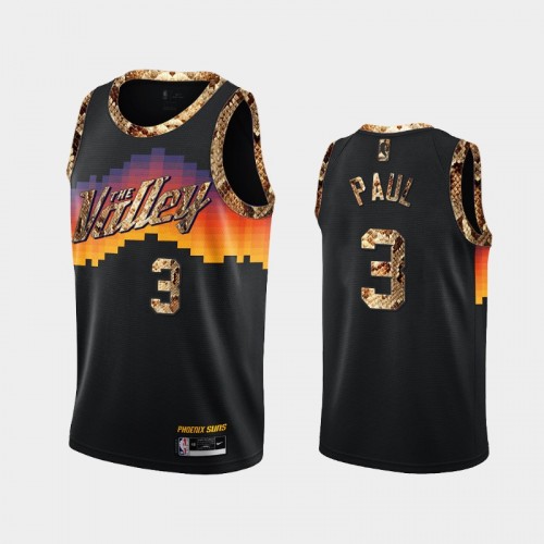 Phoenix Suns Chris Paul Men #3 Python Skin Black 2021 Exclusive Edition Jersey