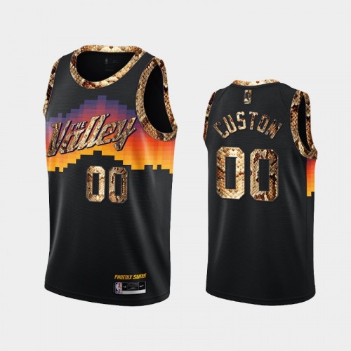Phoenix Suns Custom Men #00 Python Skin Black 2021 Exclusive Edition Jersey