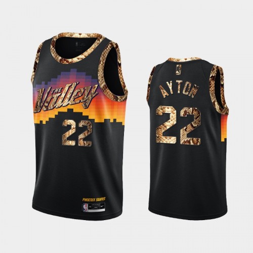 Phoenix Suns Deandre Ayton Men #22 Python Skin Black 2021 Exclusive Edition Jersey
