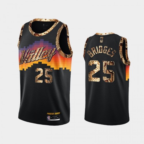 Phoenix Suns Mikal Bridges Men #25 Python Skin Black 2021 Exclusive Edition Jersey