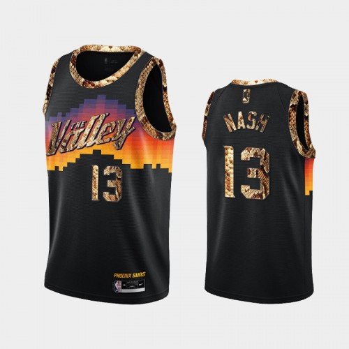 Phoenix Suns Steve Nash Men #13 Python Skin Black 2021 Exclusive Edition Jersey