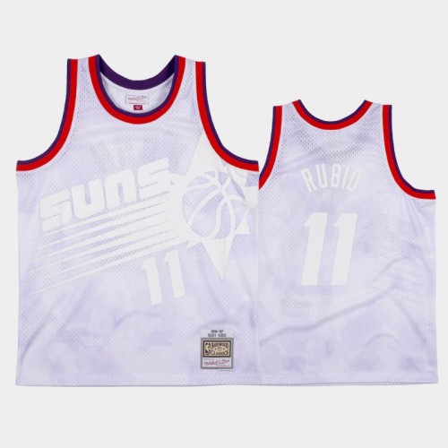 Phoenix Suns #11 Ricky Rubio White 1996-97 Cloudy Skies Jersey - Hardwood Classics