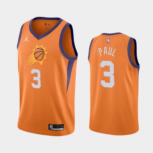 Men's Phoenix Suns #3 Chris Paul 2020-21 Statement Orange Jersey