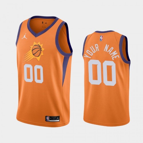 Men's Phoenix Suns #00 Custom 2020-21 Statement Orange Jersey