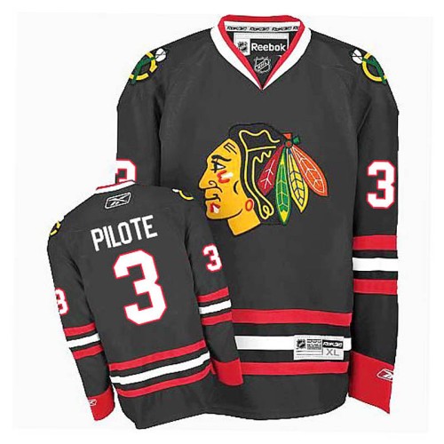 Pierre Pilote #3 Black Alternate Jersey