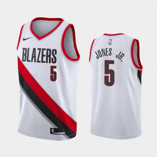 Men's Portland Trail Blazers Derrick Jones Jr. #5 2021 Association White Jersey