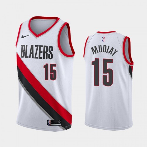 Portland Trail Blazers Emmanuel Mudiay Men #15 Association Edition White Jersey