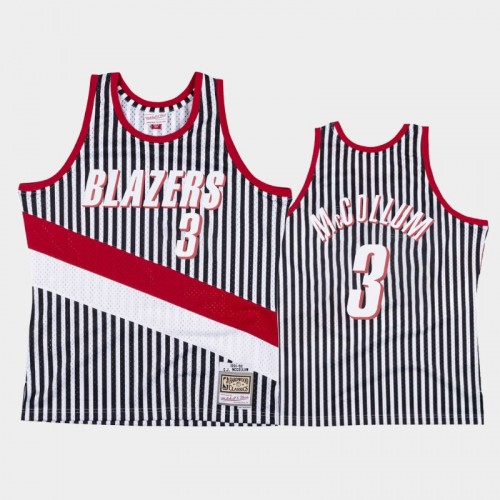 Portland Trail Blazers #3 C.J. McCollum Striped Black 1991-92 Jersey