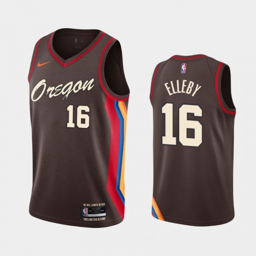 Men's Portland Trail Blazers C.J. Elleby #16 2020-21 City Charcoal Jersey