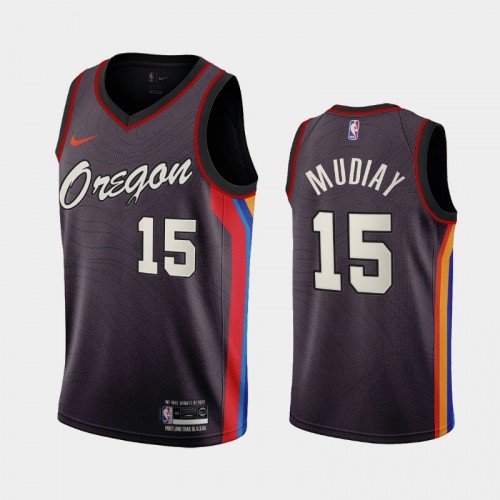 Portland Trail Blazers Emmanuel Mudiay Men #15 City Edition Black Jersey