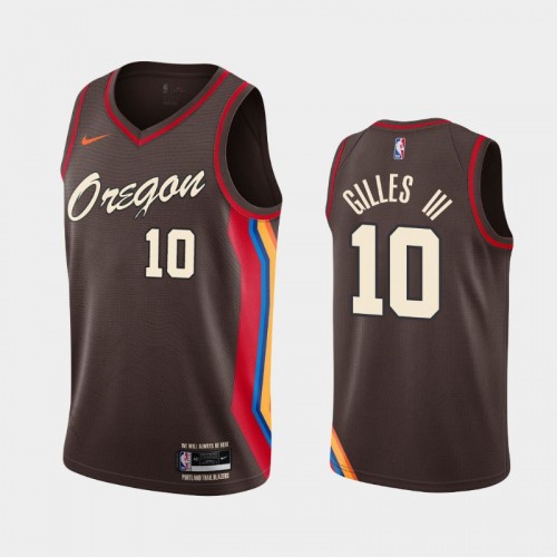 Men's Portland Trail Blazers Harry Gilles III #10 2020-21 City Charcoal Jersey