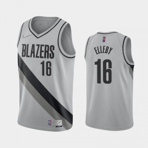 Men's Portland Trail Blazers #16 C.J. Elleby 2021 Earned Gray Jersey