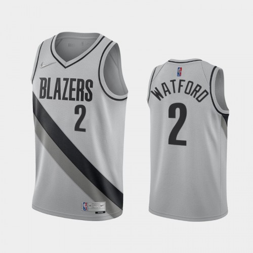 Portland Trail Blazers Trendon Watford Men #2 Earned Edition 2021 NBA Draft Gray Jersey