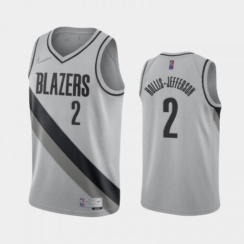 Men's Portland Trail Blazers #2 Rondae Hollis-Jefferson 2021 Earned Gray Jersey