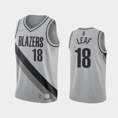 Men's Portland Trail Blazers #18 T.J. Leaf 2021 Earned Gray Jersey