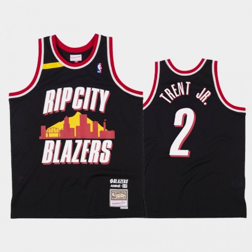 Men's Portland Trail Blazers #2 Gary Trent Jr. Black Amine x BR Remix Jersey