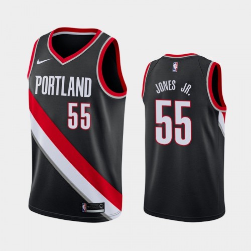 Men's Portland Trail Blazers Derrick Jones Jr. #55 2020-21 Icon Black Jersey