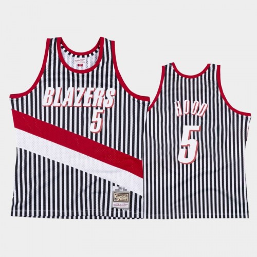 Portland Trail Blazers #5 Rodney Hood Striped Black 1991-92 Jersey
