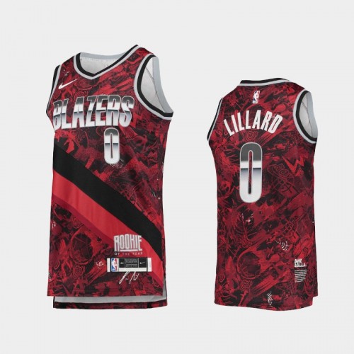 Men's Portland Trail Blazers Damian Lillard Select Series Rookie of the Year Red Jersey