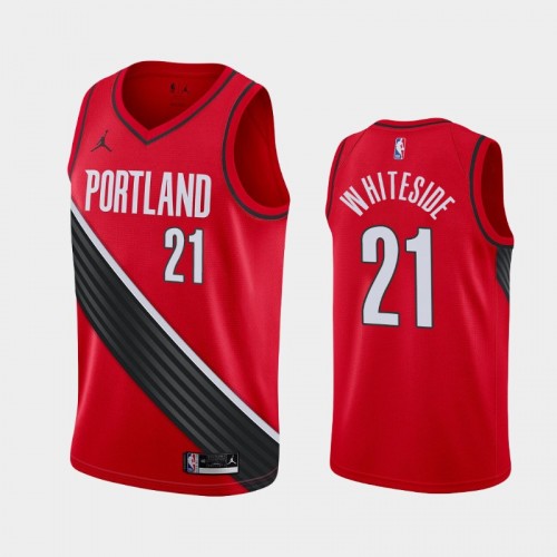 Men's Portland Trail Blazers #21 Hassan Whiteside 2020-21 Statement Red Jersey
