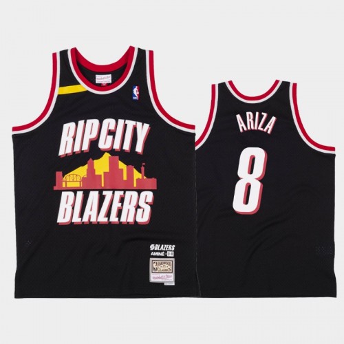 Men's Portland Trail Blazers #8 Trevor Ariza Black Amine x BR Remix Jersey