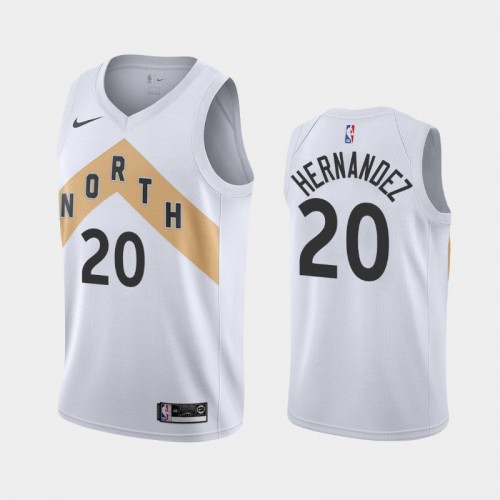 Toronto Raptors City #20 Dewan Hernandez White 2019 NBA Draft Jersey