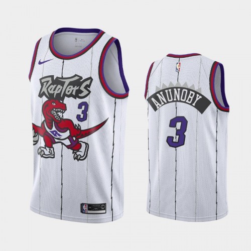 Men's Toronto Raptors #3 OG Anunoby White 25th Season Classic Jersey