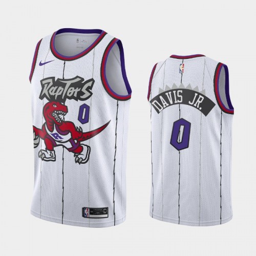 Men's Toronto Raptors #0 Terence Davis Jr. White 25th Season Dino Jersey