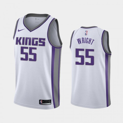 Men's Sacramento Kings #55 Delon Wright 2021 Association White Jersey