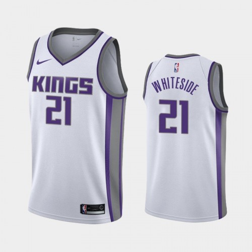 Men's Sacramento Kings Hassan Whiteside #21 2020-21 Association White Jersey