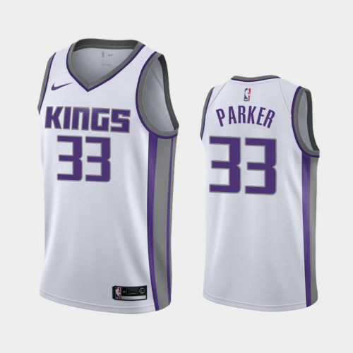 Men's Sacramento Kings #33 Jabari Parker 2019-20 Association White Jersey