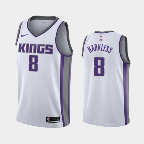 Men's Sacramento Kings Maurice Harkless #8 2021 Association White Jersey