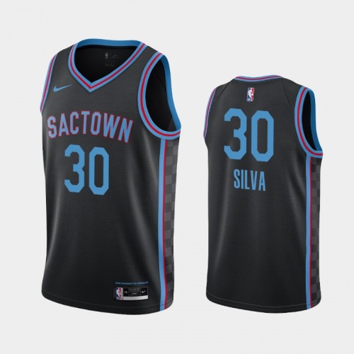 Men's Sacramento Kings Chris Silva #30 2021 City Black Jersey