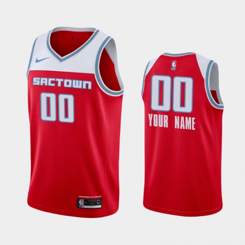 Men's Sacramento Kings #00 Custom 2019-20 City Red Jersey