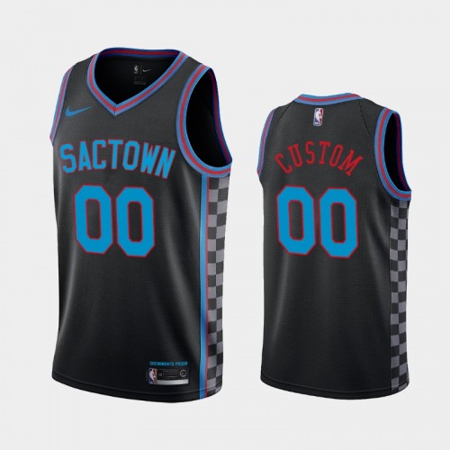 Men Sacramento Kings #00 Custom 2020-21 City Edition Sactown Black Jersey