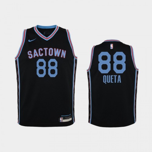 Sacramento Kings Neemias Queta Youth #88 City Edition 2021 NBA Draft Black Jersey