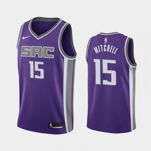 Sacramento Kings Davion Mitchell Men #15 Icon Edition Purple Jersey