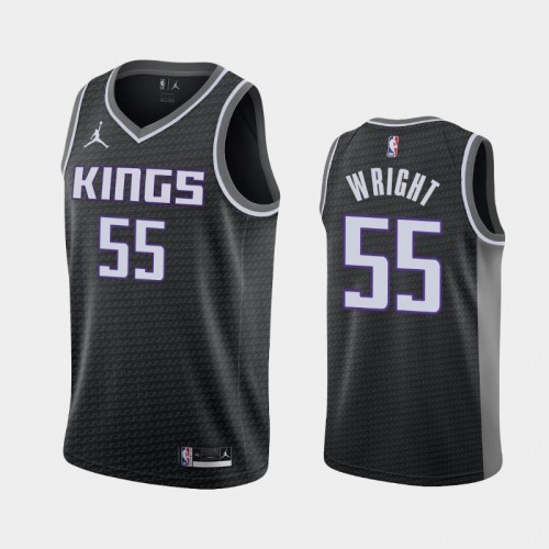 Men's Sacramento Kings #55 Delon Wright 2021 Statement Black Jersey