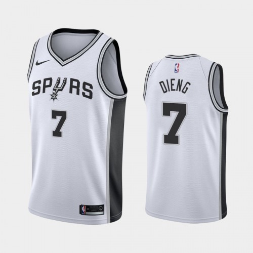 Men's San Antonio Spurs #7 Gorgui Dieng 2021 Association White Jersey