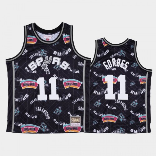 Bryn Forbes San Antonio Spurs #11 Black Tear Up Pack Hardwood Classics Jersey