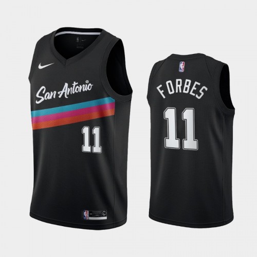 Men San Antonio Spurs #11 Bryn Forbes 2020-21 City Edition Fiesta Colors Black Jersey