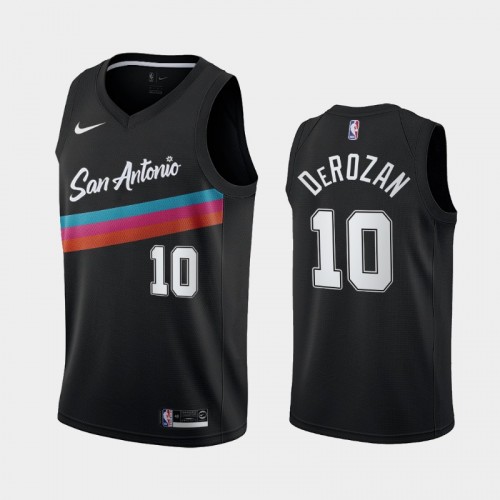 Men San Antonio Spurs #10 DeMar DeRozan 2020-21 City Edition Fiesta Colors Black Jersey